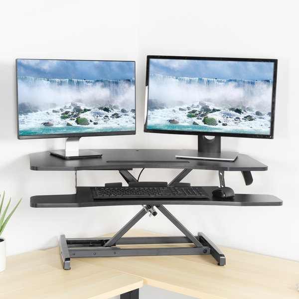 VIvo Black Corner Desk Riser & Reviews Wayfair